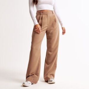 Abercrombie and Fitch Curve Love Sloane Tailored Wide Leg Pant size 29/8 Brown